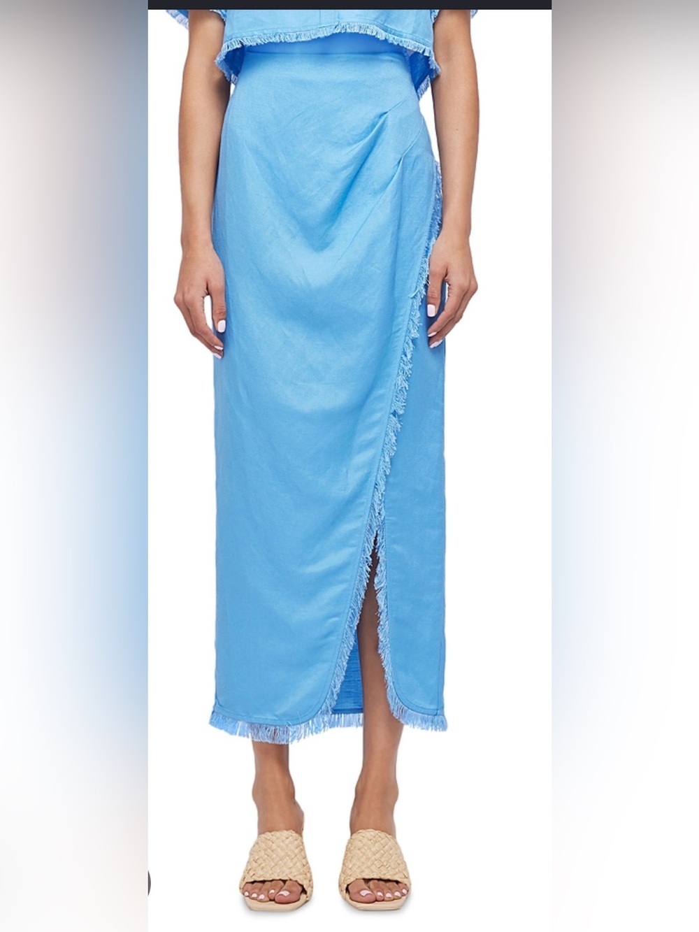 Simkhai Quinton Wrap Skirt In Pacific blue Sz M
